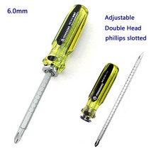 (1 pcs) 6mm Slotted Phillips Screwdriver Double Head Cross Adjustable Screwdrivers Detachable Handle Magnetic Tip Screw Driver 2024 - buy cheap