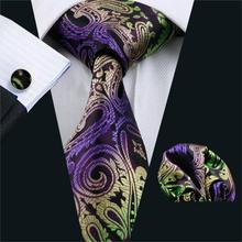 Corbata de seda de Cachemira para hombre, conjunto de mancuernas de Jacquard, para negocios, boda, fiesta, FA-593, 2018, nuevo 2024 - compra barato