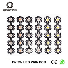 100pcs 1W 3W High Power LED White Warm White Cold White Yellow Deep Red Green Blue 445nm 660nm Light Beads with 20mm Star Pcb 2024 - buy cheap