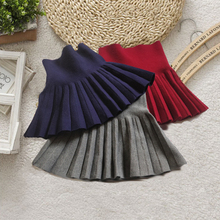 Faldas plisadas para bebés, faldas de punto de cintura alta, color gris, rojo, Morado, primavera y otoño 2024 - compra barato