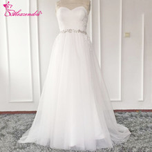 Alexzendra Simple A Line Tulle Wedding Dresses Sweetheart Applique Cheap Bridal Dresses Vestido de noiva 2024 - buy cheap