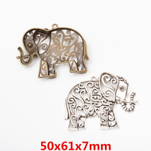 Pingente de amuleto vintage de elefante, 2 peças, liga de zinco, faça você mesmo, pulseira, colar, acessórios de joias de metal, 5742 2024 - compre barato