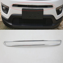 Car Styling ABS Chrome Front Bumper Trim Cover For Jeep Compass 2017+ Front Lower Mesh Grill GRILLE Cover Trim Molding 2024 - buy cheap