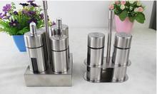 1SET Castor Stainless Steel Salt Pepper Shaker Set Spice With Stand Condiment Box Cooking Seasoning Bottle Kitchen Tools JO 1092 2024 - buy cheap