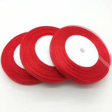 50Yards/roll 3/8" 10mm Red Organza Ribbon Bow Hair Wedding Christmas Decoration Lace Crafts 2024 - buy cheap