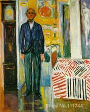 abstract modern art Self portrait. Between the clock and the bed by Edvard Munch paintings High quality Hand painted 2024 - buy cheap