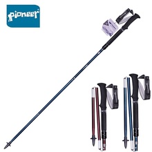 PIONEER-bastones de Trekking plegables de aluminio, bastones nórdicos ajustables para caminar, equipo de acampada y Turismo, paquete de 2, 1 par 2024 - compra barato