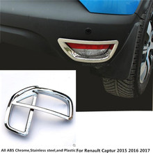 Car Body ABS Chrome Cover Trim Back Tail Rear Fog Light Lamp Frame Stick Part 2pcs For Renault Captur 2015 2016 2017 2018 2024 - buy cheap