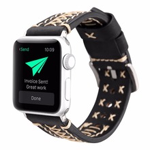 Correa de reloj de cuero negro/marrón, accesorios para apple watch, 38mm, iwatch, apple watch, 42mm, nuevo diseño 2024 - compra barato