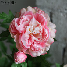 YO CHO White Peony Bouquet Flower Silk Artificial Big Peony Bridal Bouquet Wedding Home Party Decoration Diy Garland Fake Flower 2024 - buy cheap