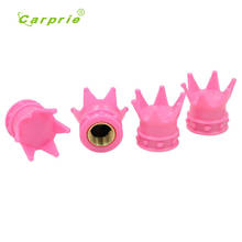 2017 new 4PC Crown Tire/Wheel Air Stem Valve Caps For Car Truck Hot Rod Pink  Tapa de valvula quality hot june5 2024 - buy cheap