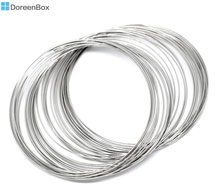 Doreen box 200 alças de memória fio de miçangas para pulseira 60mm de diâmetro. (B10583) 2024 - compre barato