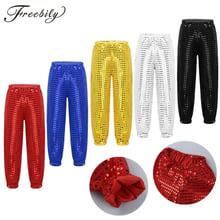 Child Boys Girls Shiny Sequins Dance Pants Trousers for Hip-hop Performance Kids Jazz Stage Performance Street Dance Costumes 2024 - buy cheap