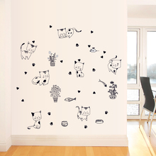 Modern Home Decoration Stickers on the Wall Sticker Decor Living Room Film Self Adhesive Wallpaper Bedroom Room Cat PVC Vinyl 2024 - buy cheap