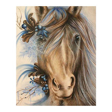Pintura de diamante 5D con diseño de caballo, mosaico bordado con diamantes de imitación redondos, estilo punto de cruz, decoración para el hogar 2024 - compra barato
