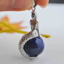 Natural Lapis Lazuli Bead GEM Pendant Mermaid Jewelry  S899 2024 - buy cheap