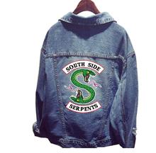 Riverdale Cosplay Women South Side Serpents Harajuku Riverdale Southside Oversize Denim Jacket Jeans Hip Hop women fashion top 2024 - buy cheap