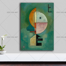 Canvas Handmade Oil Art Painting , Wassily Kandinsky Geometric Abstract Art, Wall Pictures For Living Room, Home Cuadros Decor 2024 - buy cheap