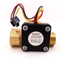 Medidor de flujo interruptor Control contador indicador Hall sensor de nivel de flujo caudalímetro calentador de agua DN15 G1/2 ''latón 2024 - compra barato