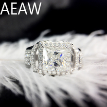 Женское Обручальное Кольцо AEAW, обручальное кольцо под Белое золото с муассанитом 5 мм, 1 карат, 14 к, 585 2024 - купить недорого