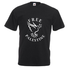 Livre palestina pomba, t camisa, islâmico muçulmano citações 2019 marca nova roupa dos homens moda homem algodão roupas o pescoço topos t 2024 - compre barato