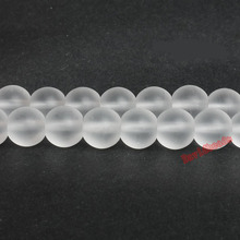 Factory price Natural Stone Smooth Frost Clear Quartz Loose Beads 16" Strand 6 8 10 12 MM Pick Size For Jewelry Making 2024 - buy cheap
