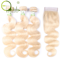 Sterly Peruvian 613 Blonde Body Wave 4 Bundles With Closure Remy Human Hair Bundles With Closure 613 Bundles With Closure 2024 - buy cheap