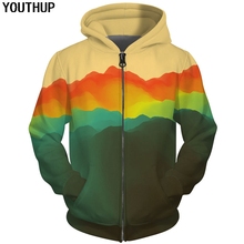 YOUTHUP 2020 новый дизайн толстовки с капюшоном на молнии для мужчин и женщин толстовки с капюшоном с цветным принтом 3d толстовки мужские пальто куртки размера плюс 2024 - купить недорого