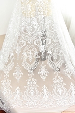 LASUI-tela de encaje de red bordada con lentejuelas blancas, material decorativo de moda para vestidos de noche y bodas, 3m = 1 lote, X0471 2024 - compra barato