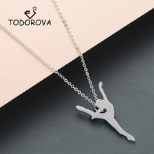 Todorova Elegant Ballerina Dance Ballet Girl Women Necklace Figure Dancer Pendant Necklace Stainless Steel Jewelry 2024 - buy cheap