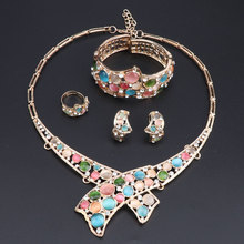 OEOEOS Brand  New Delicate Crystal Women Jewelry Sets Indian Wedding Engagement Bridal Statement Necklace&Earrings Set 2024 - buy cheap
