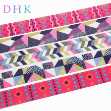 DHK 7/8'' 5yards tribal plaid printed grosgrain Ribbon Accessory hairbow headwear decoration Wholesale OEM C1648 2024 - buy cheap