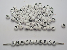 250 Assorted White Acrylic Alphabet Letter Flat Round Beads 7X5mm 2024 - buy cheap