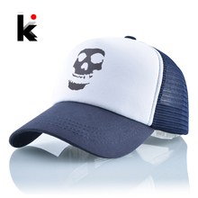 Gorras de camionero con presilla trasera para hombre y mujer, gorra de béisbol con estampado de Calavera, transpirable, informal, deportiva, estilo Hip Hop 2024 - compra barato