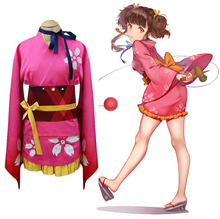 Women Girls Kabaneri of the Iron Fortress Mumei Cosplay Costume Full sets KIMOMO + SKIRT + WAISTBAND + BOW + NECK RIBBON 2024 - buy cheap