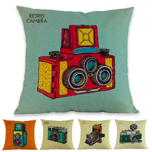 Retro Style Old-fashioned Camera Pillow Case Nostalgic Antique Shop Collector Home Sofa Decoration Cushion Cover 2024 - buy cheap