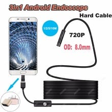 Mini cámara endoscópica USB tipo C, 720p, 8mm, Cable duro, Android, tipo C, impermeable, de inspección, Cámara Industrial de serpiente 2024 - compra barato