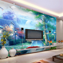 Beibehang 3d chinês montanha & água tv pano de fundo papel parede sala estar quarto murais frete grátis 2024 - compre barato