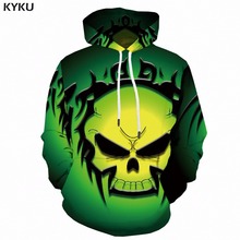 KYKU Skull Punisher Hoodie Men Hip Hop Street Wear 3d Print Hoodies Anime Punk Mens Clothing Long Sweatshirt Hooded Fashion New 2024 - buy cheap