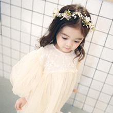 2021 Spring New Arrival Baby Dress Lace Mesh Tutu Dress Princess Costume Ball Gown Long Sleeve Girl Wedding Party Dress Outfits 2024 - buy cheap