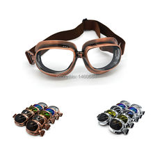 2017 Retro WWII Motorcycle Goggles Lunette Moto Aviateur Vintage Glasses Silver/Copper 2024 - buy cheap