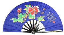 4color stainless steel fan rib kung fu Martial arts performance  taiji black/blue/white/red peony tai chi fans 2024 - buy cheap