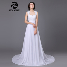 Simple In-stock V-neck Pleats Lace Up Vestidos De Novia Chiffon A-line Long Beach Wedding Dresses Robe De Mariee Bridal Gowns 2024 - buy cheap