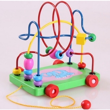 Juego de juguetes de madera Montessori para niños, juguetes de madera con círculos contadores, abalorio de cuentas, alambre de Color, laberinto, juguete para niños 2024 - compra barato