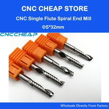 5pcs 5mmX32mm Single Flute CNC Router Bits One Flute Spiral End Mills Carbide Milling Cutter Spiral PVC Cutter 2024 - buy cheap