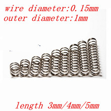 20 piezas de alambre de RESORTE DE COMPRESIÓN, diámetro exterior de 0,15mm, 1mm, longitud de 3mm/4mm/5mm 2024 - compra barato