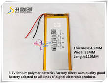 3.7V 4000mAH 4255110 Polymer lithium ion / Li-ion battery for tablet pc GPS power bank 2024 - buy cheap