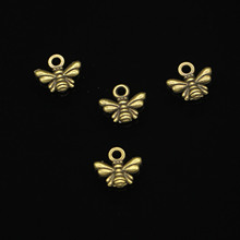 300 pçs bronze antigo chapeado abelha encantos para fazer jóias diy pingentes artesanais 10*11mm 2024 - compre barato