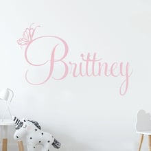 56*35cm Butterfly Personalized Name Wall Decal For Baby Room Home Decor Art Vinyl Murals Monogram Nursery Wall Stickers LC1209 2024 - buy cheap