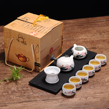 Синий белый изысканный керамический чайник чайная чашка фарфоровый китайский чайный набор кунг-фу посуда для напитков костяной фарфор чайные наборы Gaiwan чайный горшок набор 2024 - купить недорого